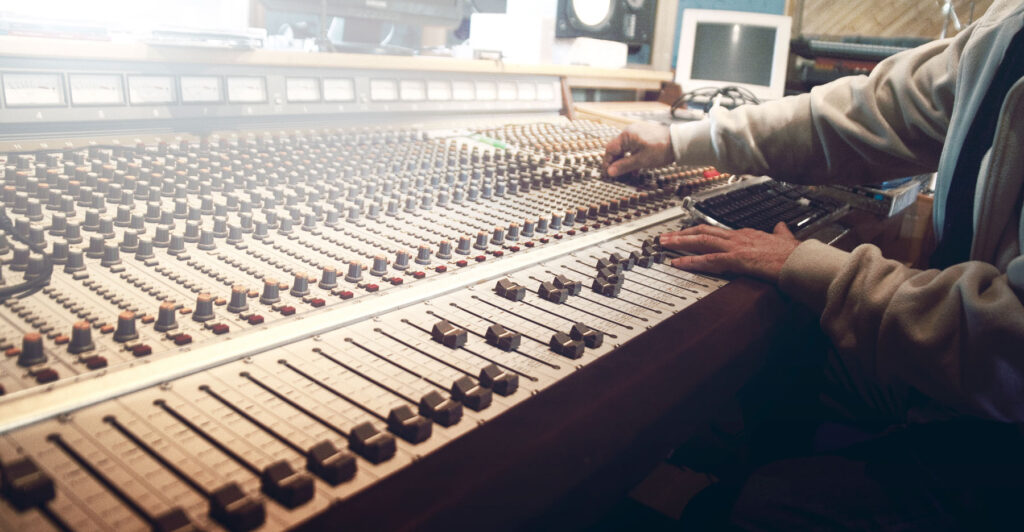 Person at mixing console